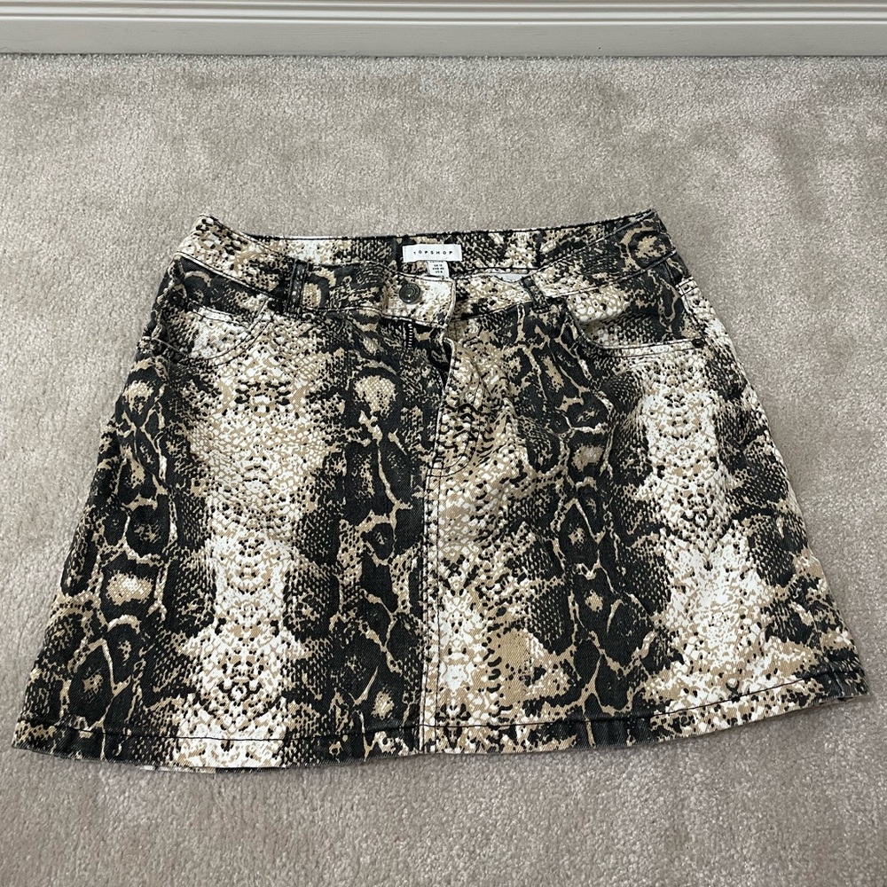 Topshop Animal Print Skirt